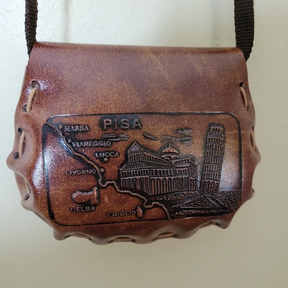 Italian Leather Mini Crossbody Bag Artisan Travel - Picture 6 of 12